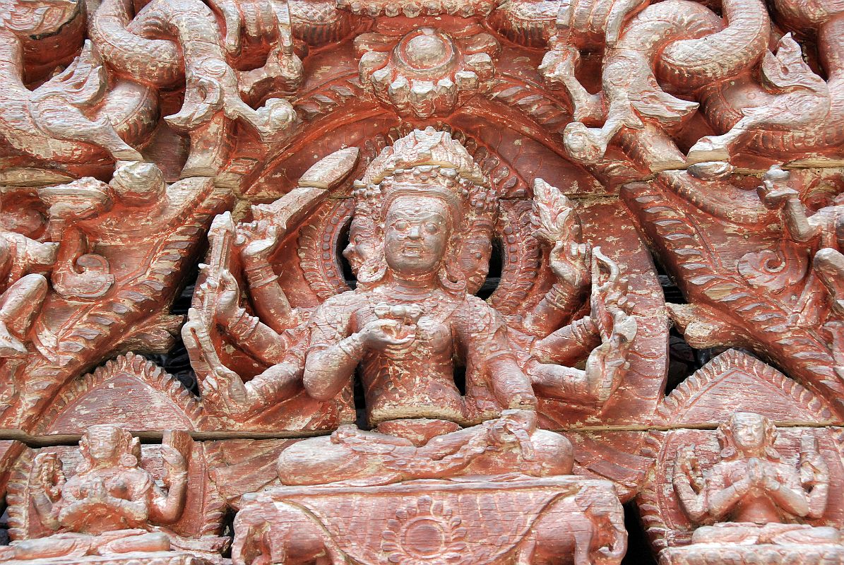 18 Kathmandu Valley Sankhu Vajrayogini 2-Roofed Temple Carved Torana Close Up 